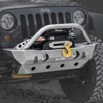 LoD Destroyer Shorty Front Bumper with Bull Bar - Bare Steel