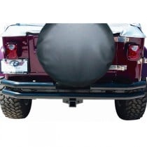Rampage Double Tube Rear Bumper with 2" Hitch Receiver, Black