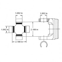 Spicer 1310WJ Series U-Joint for Dana 30/44, Non-Greasable