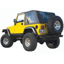 Rampage Trail Top Frameless Soft Top Kit with Tinted Windows - Black Diamond Sailcloth