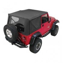 Rampage Complete Soft Top With Clear Windows, Fits Full Steel Doors, Black Diamond