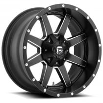 Fuel Maverick Series Wheel - 22"x10" - Bolt Pattern 5x5" and 5x5.5" - Backspacing 4.5" - Offset -24 - Black and Milled