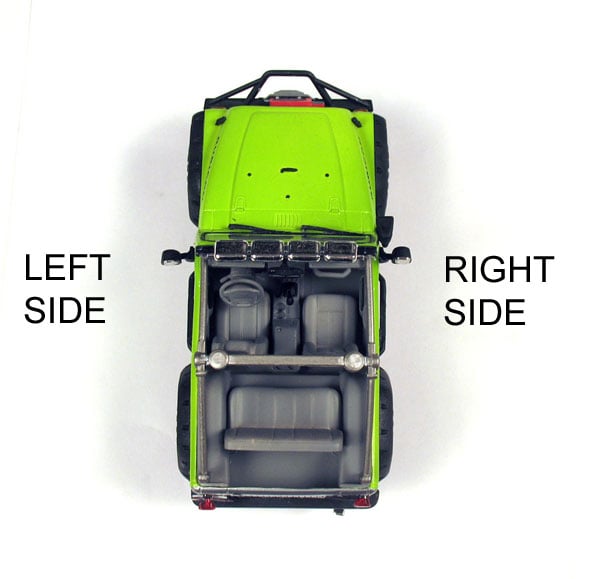 left and right hand sides of the vehicle jeep parts