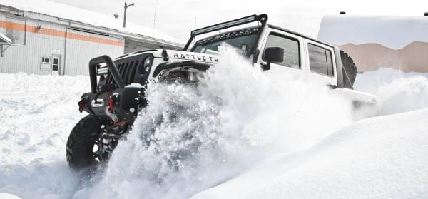 Jeep JK Project Rattletrap Through Snow