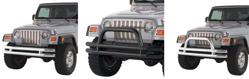 Smittybilt Tube Style Bumpers Under $300 In Gloss Black and Stainless Steel